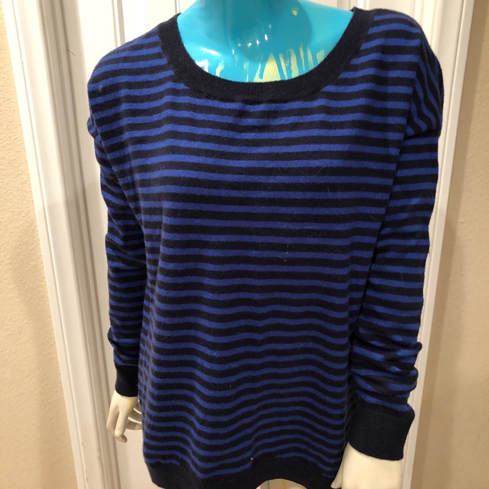 Black and blue striped sweater